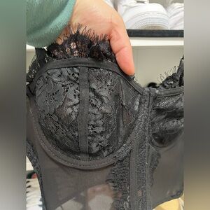Black Lace Underwire Bustier Top